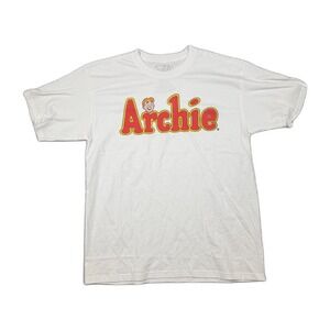 Archie Comics Mens Large White Graphic T-Shirt Retro Logo Short Sleeve Tee 2019